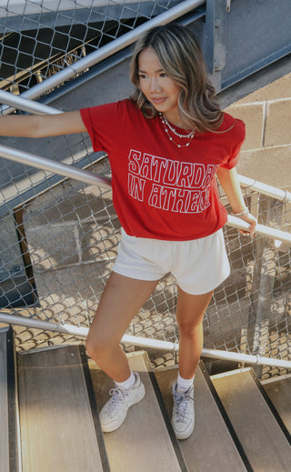 charlie southern: saturday in athens t shirt - red