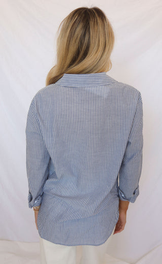 z supply: seaport striped shirt - sky blue