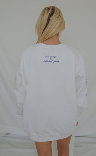friday + saturday x jo johnson overby: tomorrow will come on it's own sweatshirt