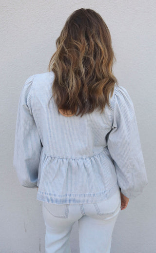 easy on me top - denim