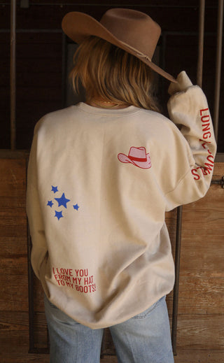 charlie southern: cowgirls patchwork sweatshirt