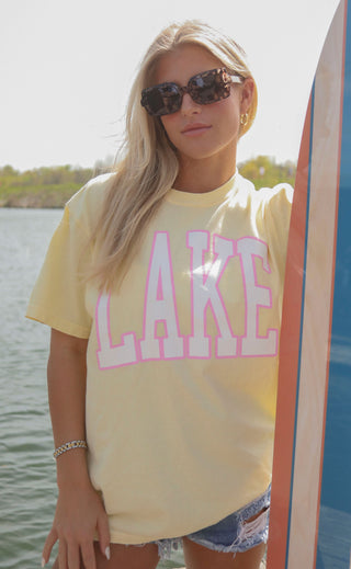 charlie southern: lake oversized t shirt - yellow