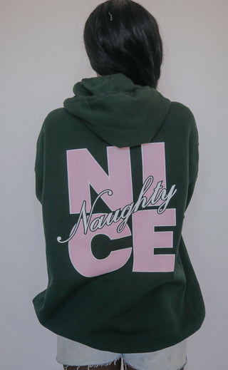 friday + saturday: kinda naughty kinda nice hoodie