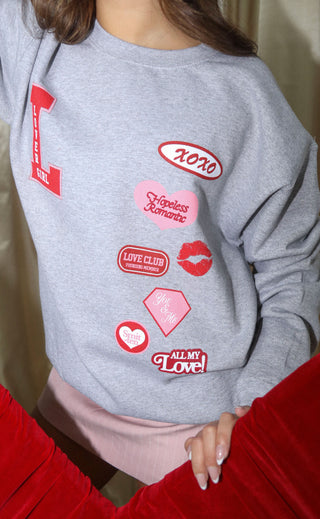 friday + saturday: lover girl patches sweatshirt