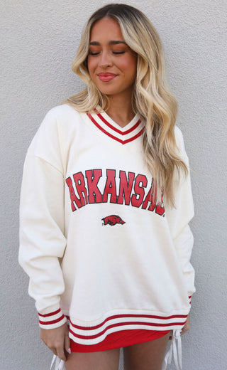 charlie southern: arkansas letterman pullover