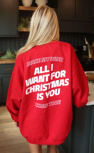 friday + saturday: all i want for christmas sweatshirt