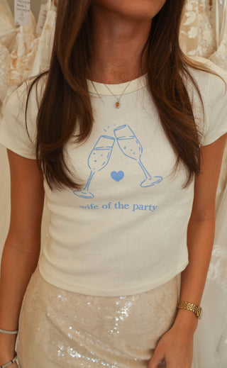 friday + saturday: wife of the party baby tee