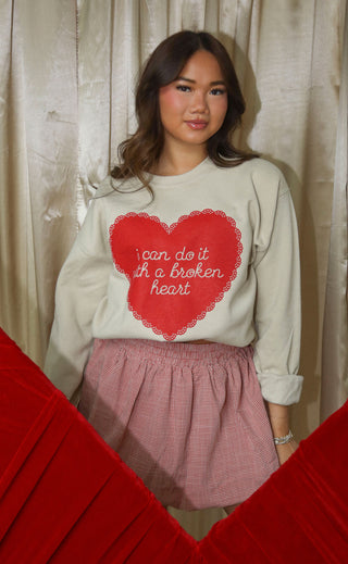 friday + saturday: broken heart sweatshirt