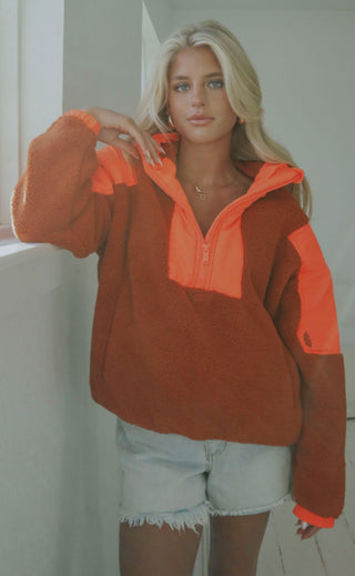 free people movement: lead the pack pullover - coral