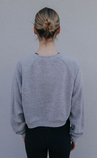 z supply: crop out sweatshirt - classic heather grey