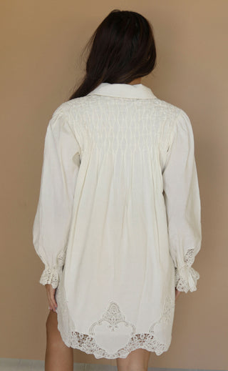 show me your mumu: leona mini dress - white lace embroidery