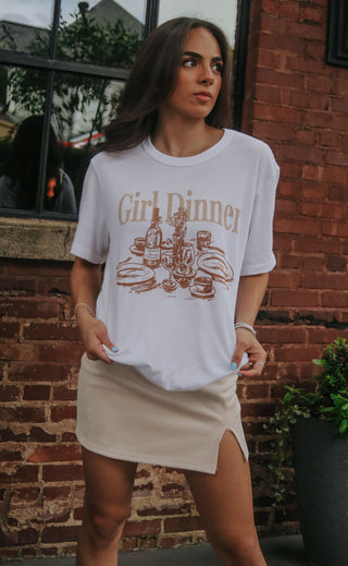 friday + saturday: girl dinner t shirt