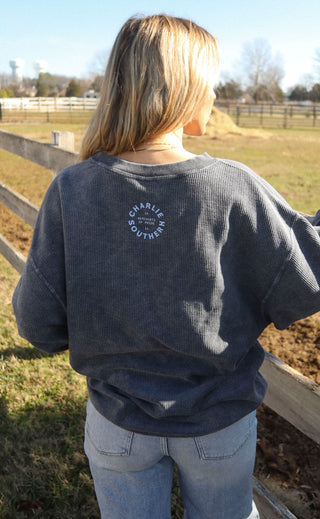 charlie southern: support local cowgirl corded sweatshirt