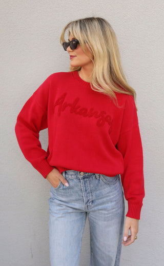 arkansas letterman sweater