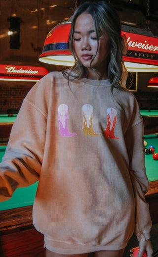 charlie southern: multi boots corded sweatshirt