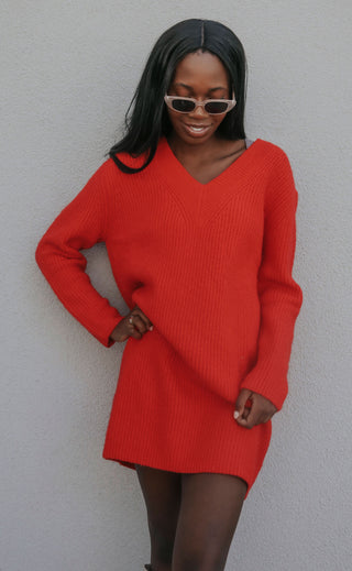 pass me by sweater dress - red