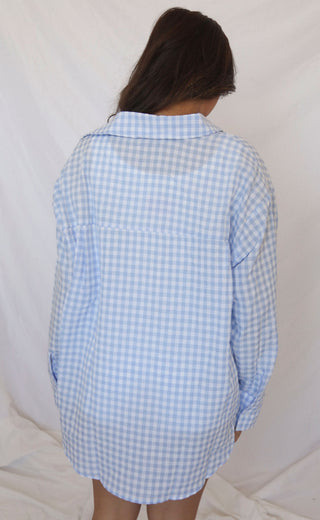 going gingham button down - blue