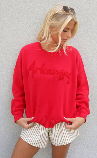 arkansas letterman sweater