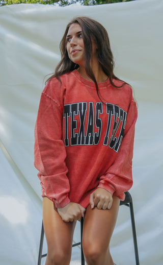 charlie southern: texas tech collegiate corded sweatshirt - 2023