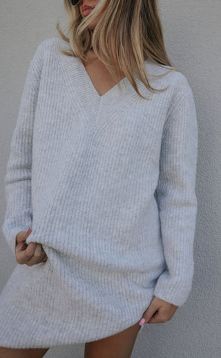 pass me by sweater dress - grey