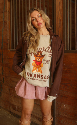 charlie southern: howdy arkansas teddy sweatshirt