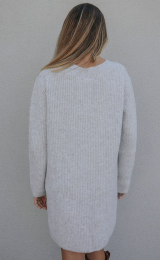 pass me by sweater dress - grey