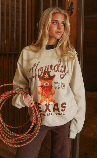 charlie southern: howdy texas teddy sweatshirt