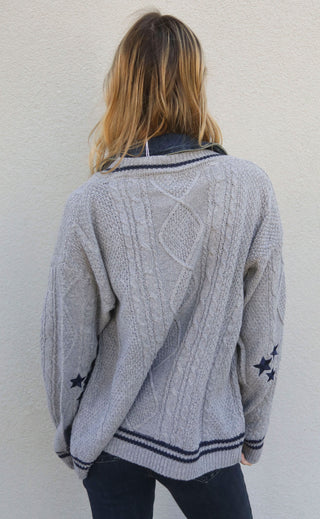 stars aligned cardigan - grey