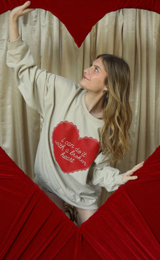 friday + saturday: broken heart sweatshirt