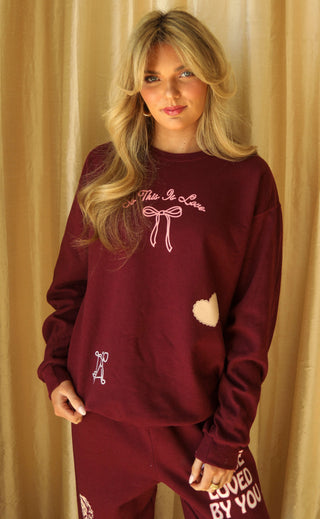 friday + saturday: so this is love sweatshirt