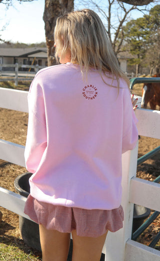 charlie southern: cowboys are calling sweatshirt - pink