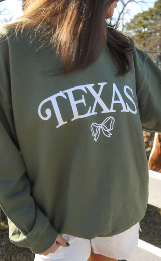 charlie southern: texas bow sweatshirt - green