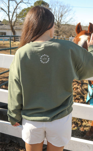 charlie southern: texas bow sweatshirt - green