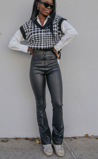 blank nyc: leather mini boot cut legging