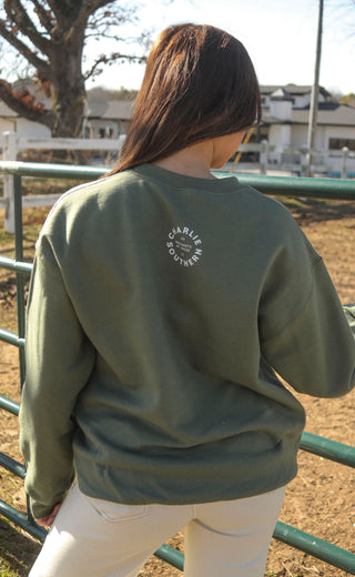 charlie southern: arkansas bow sweatshirt - green