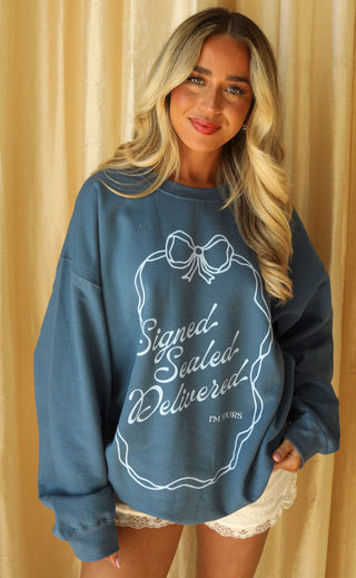 friday + saturday: signed sealed delivered sweatshirt