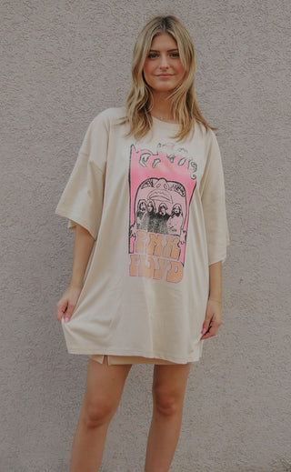 pink floyd festival colors oversized tee