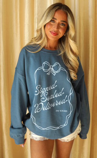 friday + saturday: signed sealed delivered sweatshirt