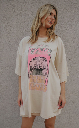 pink floyd festival colors oversized tee