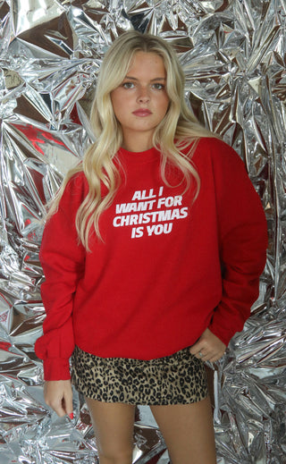 friday + saturday: all i want for christmas sweatshirt