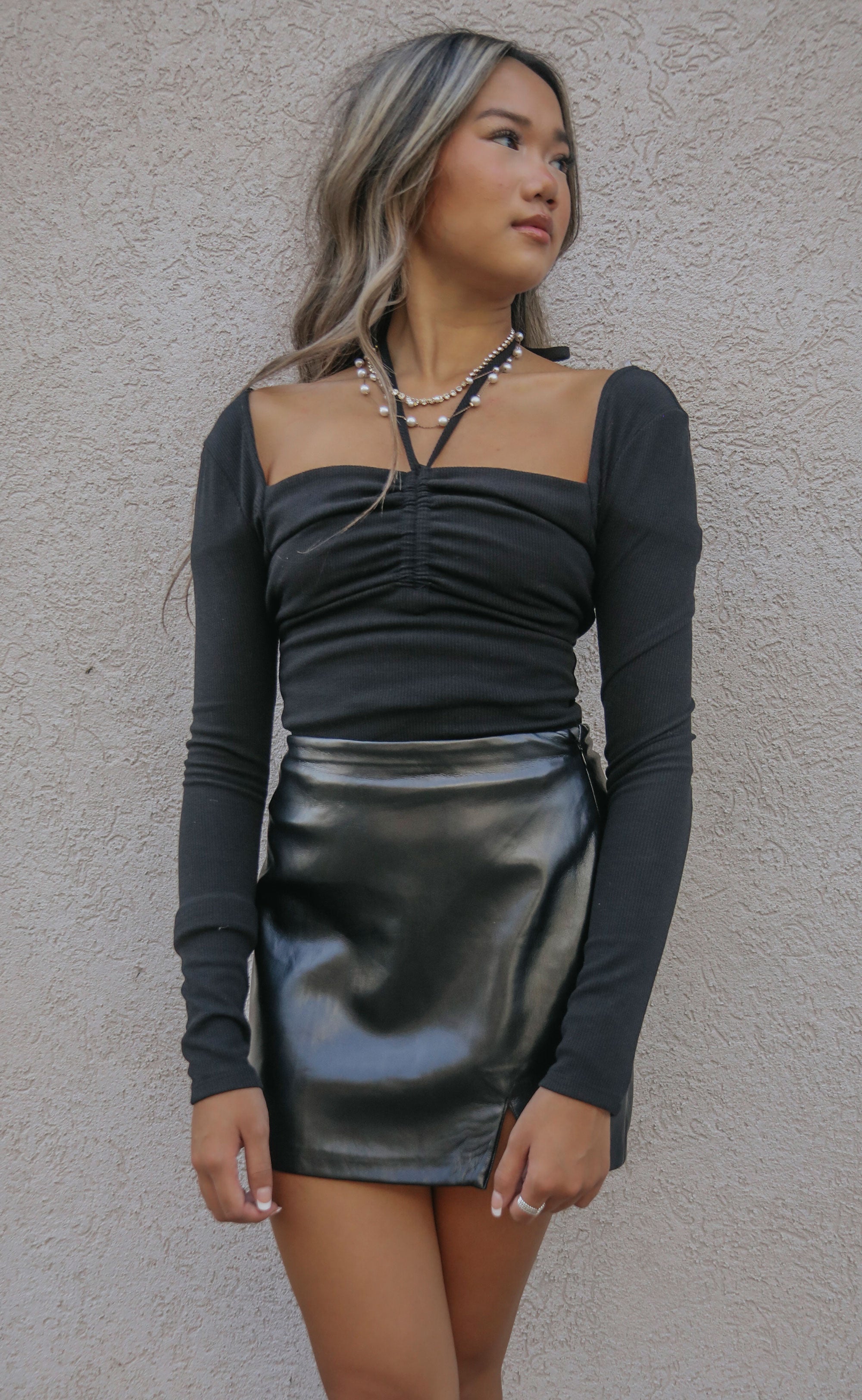 show me your mumu: tyra mini skirt - faux leather – Riffraff