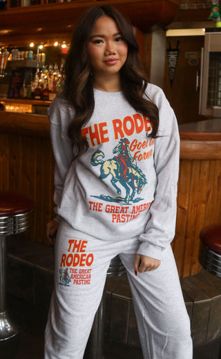 charlie southern: rodeo forever sweatshirt - grey