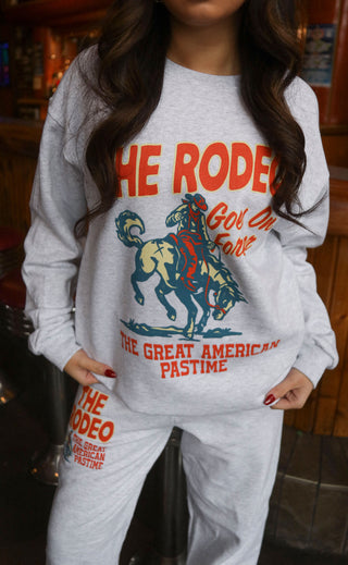 charlie southern: rodeo forever sweatshirt - grey