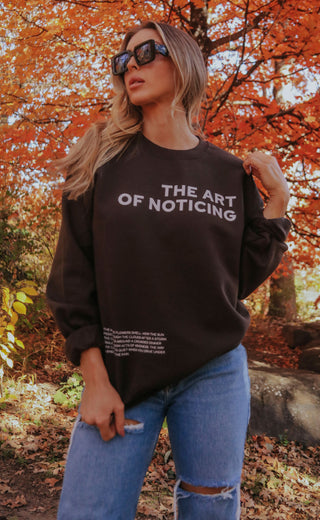 friday + saturday x jo johnson overby: the art of noticing sweatshirt