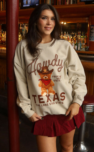 charlie southern: howdy texas teddy sweatshirt