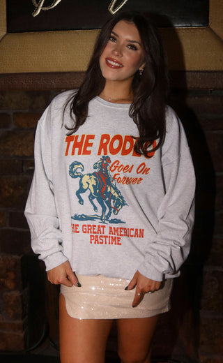 charlie southern: rodeo forever sweatshirt - grey