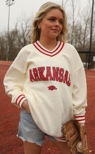 charlie southern: arkansas letterman pullover