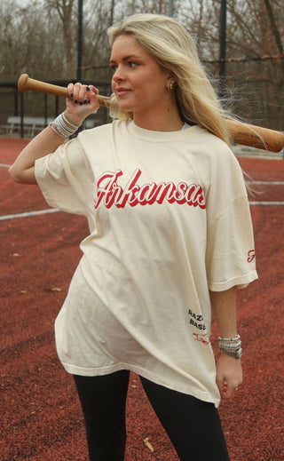 charlie southern: arkansas baseball script tee