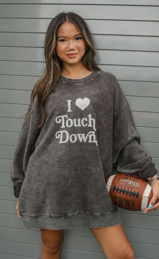 charlie southern: i love touchdowns corded sweatshirt