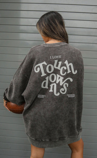 charlie southern: i love touchdowns corded sweatshirt